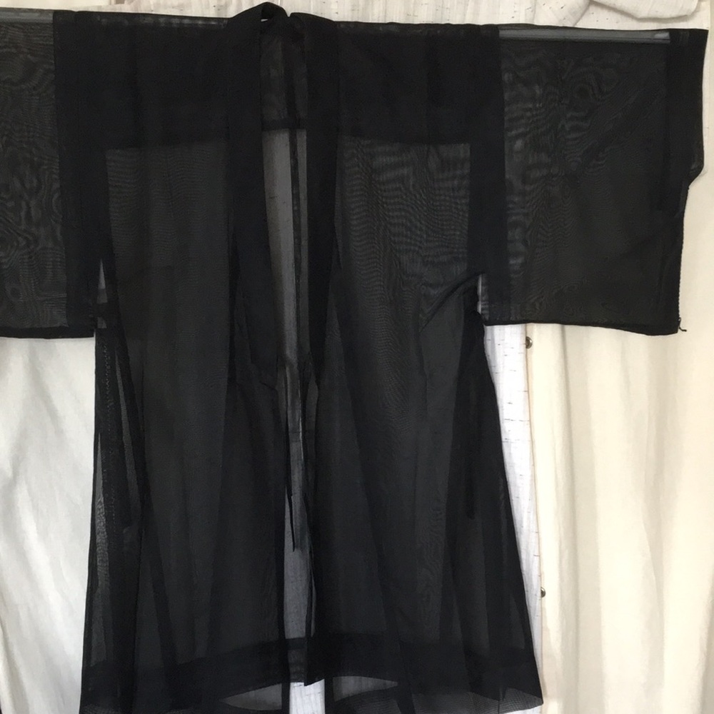 Japanese ๐ฏ๐ต monk costume sheer kimono black VTG - Picture 2 of 9